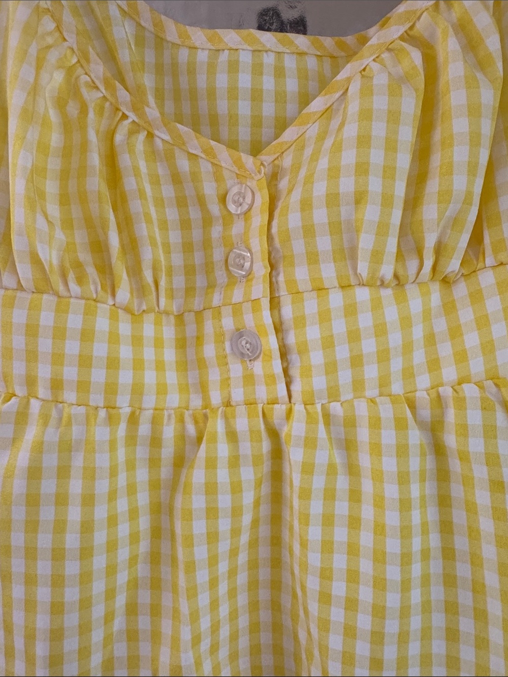 Yellow Gingham Ruffle Bustier Tank Top - Picture 4 of 5